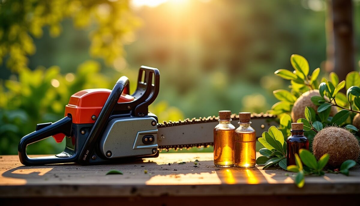 Huile pour chaîne de tronçonneuse : découvrez des alternatives naturelles et performantes